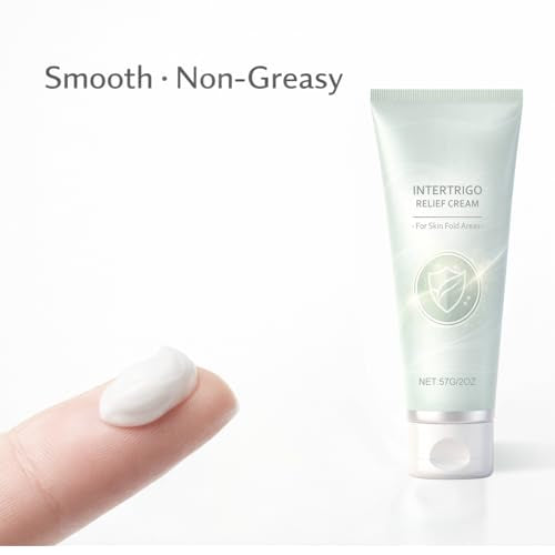 Intertrigo Relief Cream - Skin Fold Moisture Barrier with Zinc Oxide - Fast Acting Soothing Support for Friction-Prone Areas - Non-Greasy & Non-Steroid Formula 2 PACK