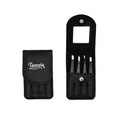 Stainless Steel Precision Tweezers Set, 4-Piece with Mirror Case