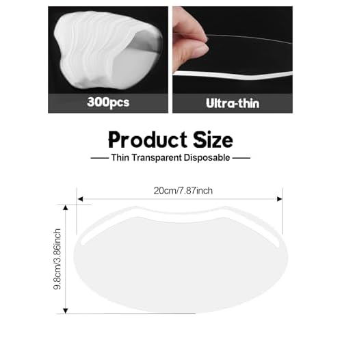 EBANKU 300 Pcs Shower Face Eye Shield Visor, Plastic Shower Shield Visor Eye Protector Makeup Protective Eyebrow Shower Visors for Adults Showering Haircut Hairspray