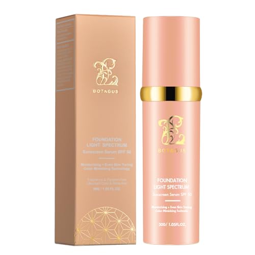 Match Cosmetics Foundation 4 in 1-Light Spectrum,4 in 1 Cosmetics Foundation Liquid with SPF 50+, Concealer Cosmetic Lightweight Makeup, Longwearing & Waterproof for Makeup