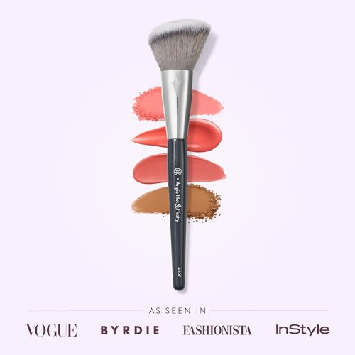 BK BEAUTY - ANGIE HOT & FLASHY A507 ANGLED BLUSH BRUSH ? For Blush, Bronzer & Contour, Fluffy Angled Brush for Seamless, Streak-Free Finish