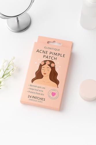 GlowTique Acne Pimple Patches - 24 Hydrocolloid Stickers