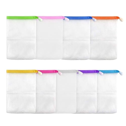 10 Pack Mesh Soap Saver Bags - Travel-Friendly Shower Loofah Organizers