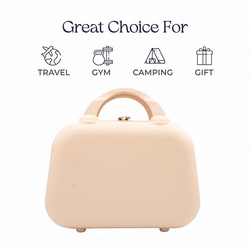Travel Makeup Bag for Women, Large Travel Toiletry Bag for Cosmetics, Skincare - 12 Inch Hard Shell Cosmetic Case (Pink)