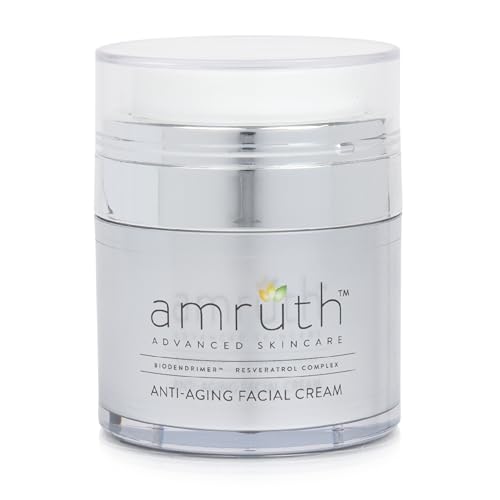 Amruth Resveratrol Daily Anti-Aging Facial Cream, 1oz Jar with Pump, Lightweight, Firms and Nourishes Skin, Smooths Appearance of Fine Lines and Wrinkles
