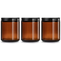 8oz Amber Glass Jars with Lids (3 Pack) - Airtight Candle & Cosmetic Containers