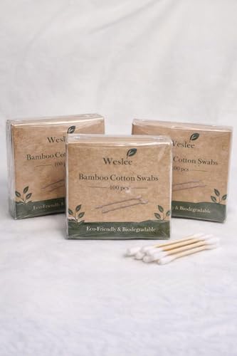 Bamboo Cotton Swabs 300 Count – Biodegradable Wooden Ear Swabs