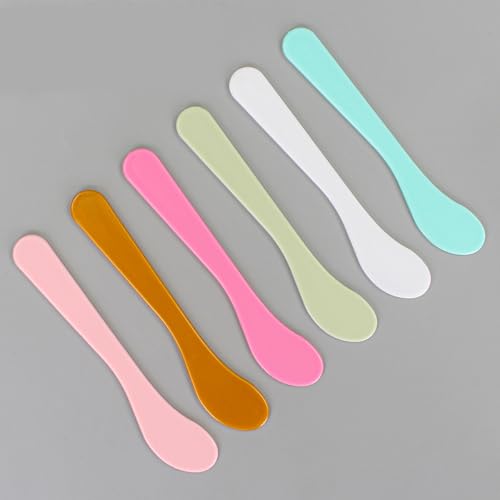 30 Pack Cosmetic Spatula for Makeup Face Mask, Plastic Spoon Disposable Beauty Tools, 6.1"x 1.57", 6 Color, Multipurpose DIY Mixing, Skincare, Sampling, Waxing, Handmade Facial Mask Cream