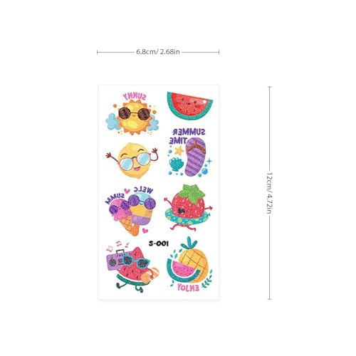 Waterproof Hawaiian Fruit Temporary Tattoos - 80+ Designs