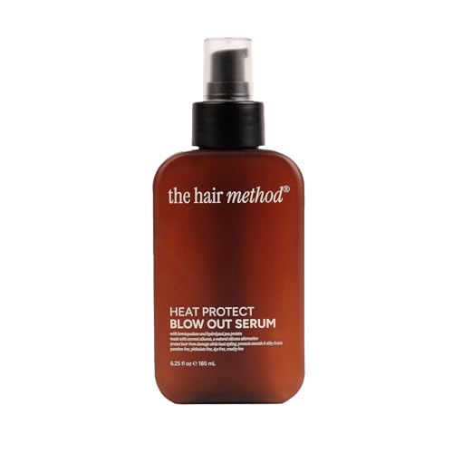 The Hair Method Heat Protect Serum – Lightweight, Silicone-Free Hair Shield with Hemisqualane & Pea Protein, Vegan, 6.25 fl oz