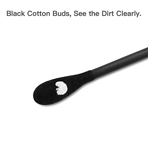 200 Count Black Cotton Swabs, Double-Tipped Ear Buds