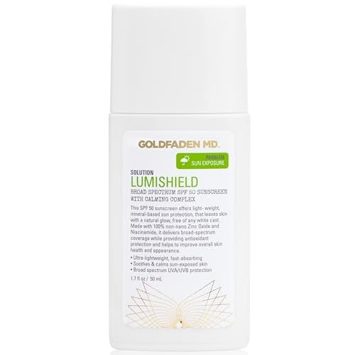 Goldfaden MD LumiShield SPF 50 Mineral Sunscreen - Zinc Oxide, Niacinamide & Vitamin C, Hydrating, No White Cast, 1.7 oz