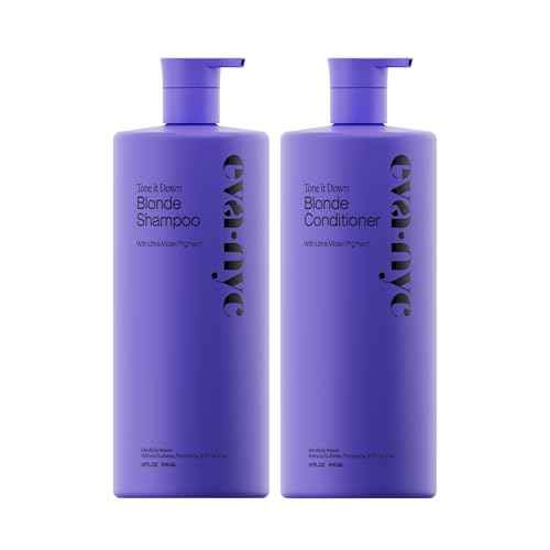 Eva NYC Purple Shampoo and Conditioner Set - Gentle, Anti-Brass Formula for Blonde, Gray, and Lightened Hair - Adds Shine, and Deep Conditions - Ginger Rose Scent - Value Size - 31 fl oz (Pack of 2)