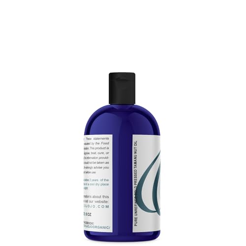 cocojojo Tamanu Oil - Pure Unrefined Cold Pressed Vegan Non GMO Carrier Oil 8 oz for Hair Skin Face Body Nails Cuticles All Natural Moisturizer Hydrating Nourishing - Packaging May Vary
