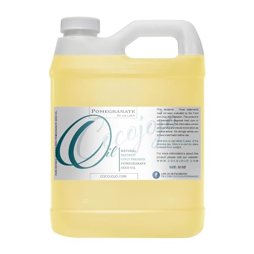 cocojojo Pomegranate Oil Pure Seed Oil Cold Pressed 32 oz Refined Skin Hair Nails Cuticles