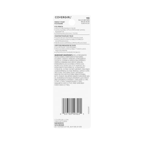 Eye Pencil - Black Brown, Precise & Smudgeable with Blending Tip - Pack of 1 - Variation 110 Black Brow