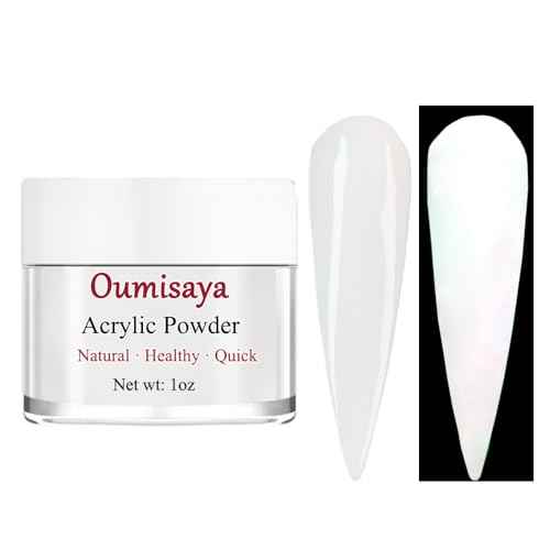 Glow in the dark Milky White Nail Acrylic Powder Color 1OZ for french nail art design (AP051)
