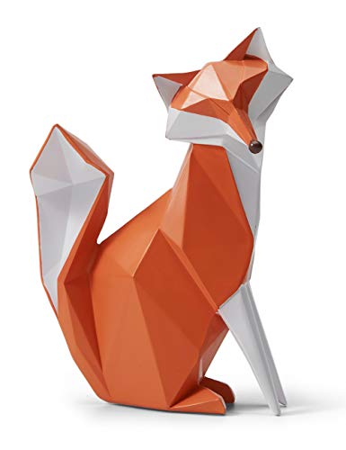 HAUCOZE Fox Figurine Statue Gifts Modern Sculpture Decor Home Gifts Animal Arts Polyresin Geometric Crafts 8.0 inch