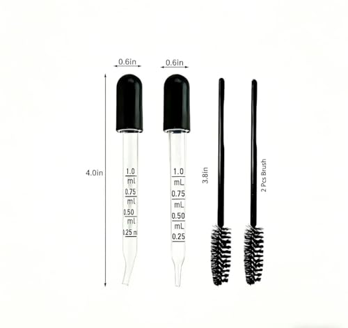 20-Piece Glass Eye Droppers Set with Cleaning Brushes