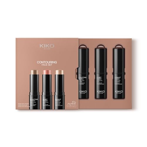 KIKO Milano Contouring Face Set 01| Make-Up Kit With 3 Sticks: Blush, Highlight And Face Contour