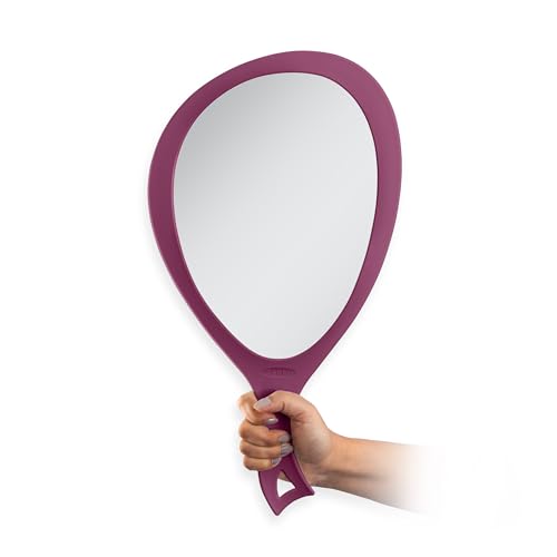 Zadro Salon Professional 10x19 Magenta Large Distortion-Free Hand Mirror with Handle