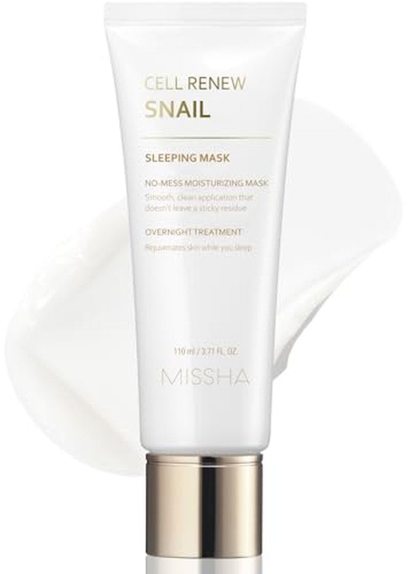 MISSHA Snail Sleeping Mask - Overnight Face Mask for Acne Scars & Dull Skin, 3.71 Fl oz
