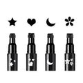 4Pc Dual-Ended Stamp Eyeliner Set | Waterproof Liquid Liner & Face Stamps
