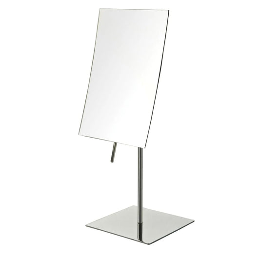 JERDON Rectangular Tabletop Makeup Mirror - Makeup Mirror with 3X Magnification with Chrome Finish - 5-inch by 8-inch Vanity Mirror - Model JP358C
