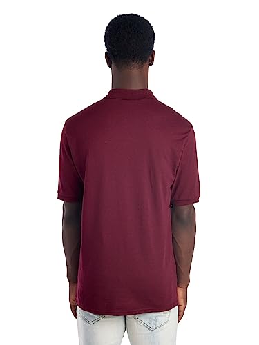 Jerzees Men's SpotShield 2 Button Rib Knit Polo Shirt_S_Maroon