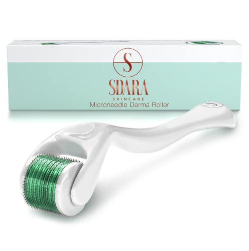 Sdara Black Derma Roller Microneedling Roller for Beard Growth, Scalp, Face - Brighten,Rejuvenating,Smoothening for Men and Women- Includes Free Storage Case