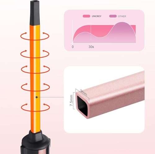 UNOBEY 3/8 Inch Thin Curling Wand, Small Square Ceramic Iron for Tight Curls