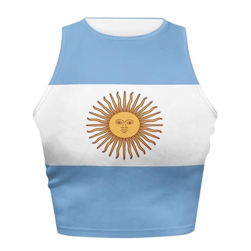 Argentina Flag Crop Top Tank for Women