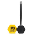 TOOLETRIES Silicone Back Scrubber - Exfoliating Shower Brush, Back Washer for Men, Durable Back Brush with Long Handle - Long Lasting Bath & Shower Accessories - Charcoal
