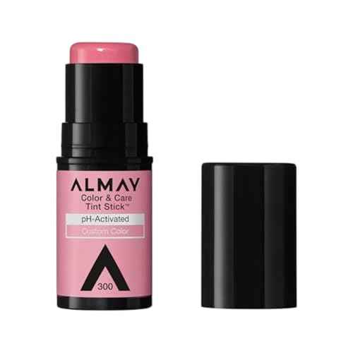 Almay Lip and Cheek Tint, Color & Care Tint Stick, Multi-Use Moisturizing Blush and Lip Color, Dewy Finish, 300 Rose Flush, 0.25 oz
