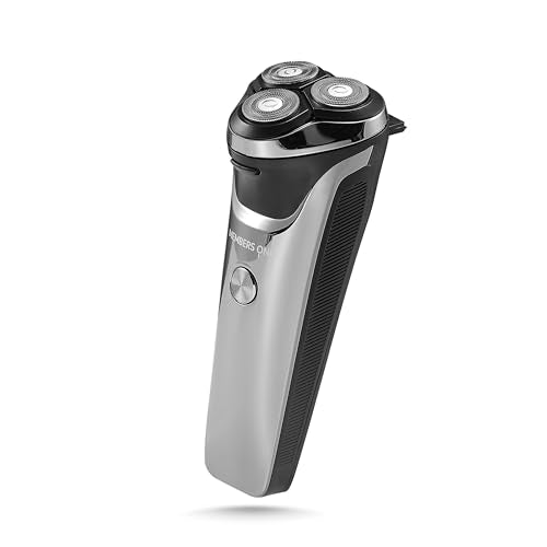 Members Only Electric Razor for Men, Lithium Metallic Cordless 3 Heads Rotary Shaver, Precision Trimming, Close Shave with Built-in Pop-up Trimmer, IPX6 Waterproof, USB Rechargeable Battery