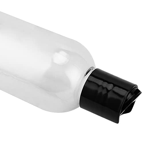 40 Pack 8 Oz Plastic Bottles with Disc Top Caps, Refillable Clear Travel Squeeze Lotion Bottles Containers with Black Bulk Disc Cap for Shampoo, Body Wash, Creams, Soap