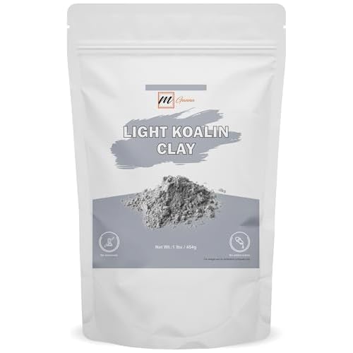 100% Natural Light Kaolin Clay Powder (1 Pound) for Facial Masks, Creams, Face Masks, and Soap Making 1 LBS / 454 GMS
