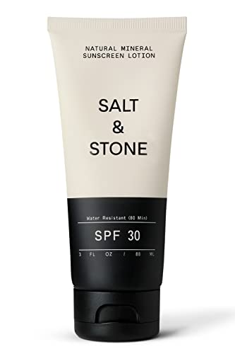 SALT & STONE SPF 30 Natural Mineral Sunscreen Lotion | Made with Non-Nano Zinc Oxide | Broad Spectrum Sun Protection | Water Resistant & Reef Safe | Cruelty-Free & Vegan (3 fl oz)