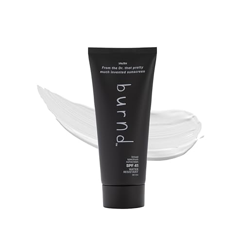 burnd SPF41 Broad Spectrum Sunscreen, Dries Clear & Invisible & Finish, with Transparent Zinc Oxide, Water Resistant 80 Minutes, Fragrance Free, Dermatologist & Pediatrician Formulated, 3.4 fl oz