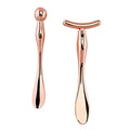 2Pcs Alloy Metal Eye Cream Applicator Wand Stick Mask Spatula Face Mask Eye Cream Massager Tool for Facial Massage, Reduce Puffiness, Cosmetic Beauty Tools (2 Styles), Rose Gold