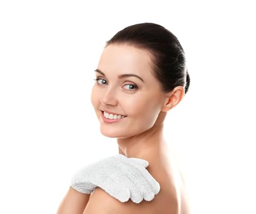 Exfoliating Bath Gloves Pack of 4 Pairs - Gentle Body Scrubbing for Smooth Skin