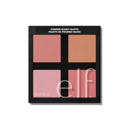 e.l.f. Cosmetics Powder Blush Palette - 4 Long-Lasting Pigmented Shades, Vegan & Cruelty-Free