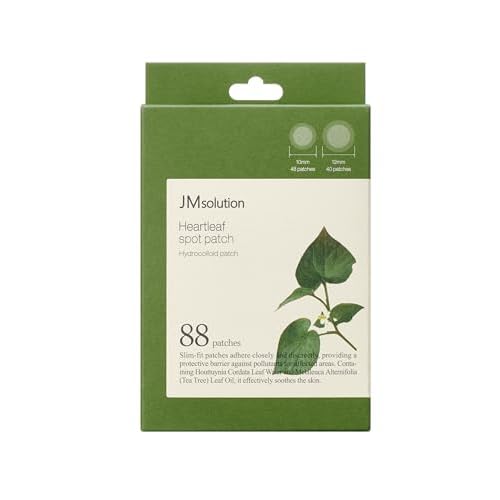 JMsolution Heartleaf Acne Pimple Patch 88EA- Hydrocolloid Slim Fit Acne Patches with Heartleaf, Tea Tree Oil, Centella Extract - 2 Size S (6 dots), M (5 dots) for Fast Healing and Protection