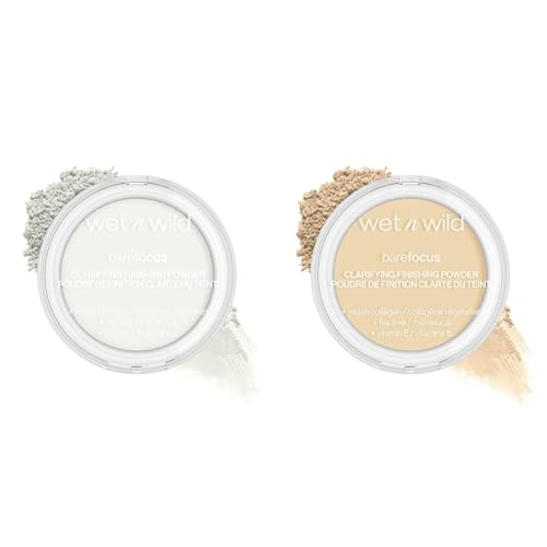 wet n wild Bare Focus Clarifying Finishing Powder Matte Pressed Setting Powder Translucent & Fair-Light