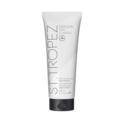 St.Tropez Gradual Tan Firming Lotion, Light/ Medium Shade, Sun Kissed Glow Self Tan Moisturizer, 5 Skincare Benefits, Vegan, Natural & Cruelty Free, 6.7 Fl Oz