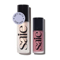 Saie Radiant Glow Duo - Dew Liquid Blush (Chilly, .40 oz) + Glowy Super Gel (Starglow, 1 oz) - Hydrating Cream Blush & Illuminating Primer for a Luminous, Natural Finish