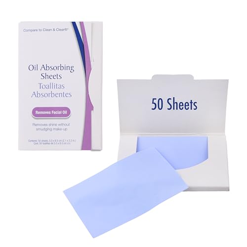 50pc Oil Blotting Sheets - Instant Shine Control for Face