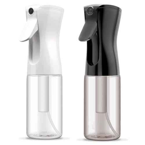 ELEMSY Spray Bottle For Hair (2 Pack 6.8 OZ) Continuous Mister Empty Spray Bottles, Ultra Fine Mist Water Sprayer for Hairstyling, Cleaning, Plants, Pets, Barbers, Salons, Essential Oil Scents