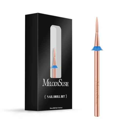 MelodySusie Flame Hexagon Nail Drill Bit, Professional Safety Carbide Under Nail Cleaner for Cuticle Dead Skin Nail Prepare, Two Way Rotate, Manicure Nail Salon Supply, M, Rose Gold