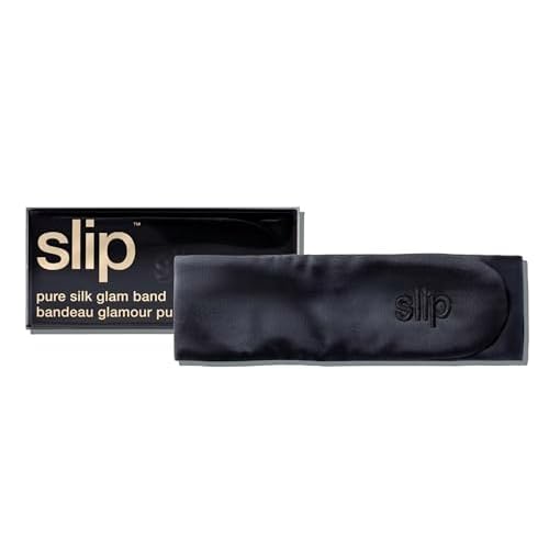 SLIP Glam Band Black ? Ultra-Smooth Hair Tie for Gentle Hold, Prevents Creases & Breakage, Ideal for Sleep, Workouts & Everyday Styling, Durable & Luxurious Hair Accessory